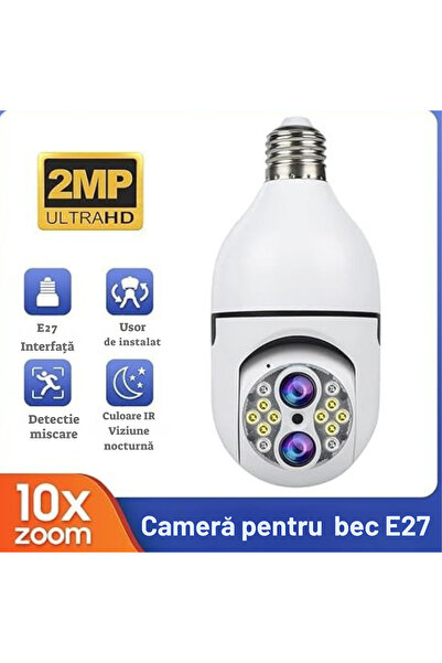 Trendoro 360° WiFi Bulb Surveillance Camera, Color Night Vision, Compatible with IOS & Android