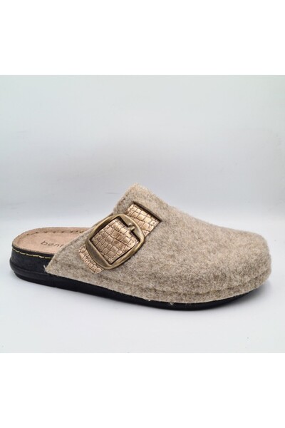 BENTO K-41.006 Camel Color Felt Anatomical Women's Winter House Slippers