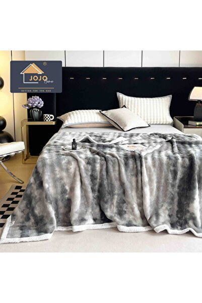 JOJO Home, Cocolino blanket with border, double bed, 200x230 cm, gray