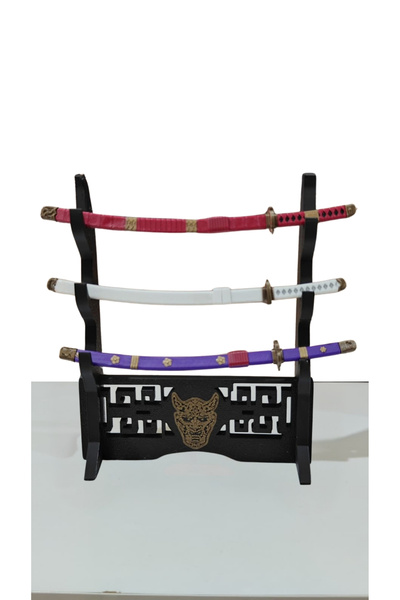 END Design Zoro’nun Wano Arc Efsanevi 3’lü Mini Katana Seti One Piece (STAND DAHİL DEĞİL)