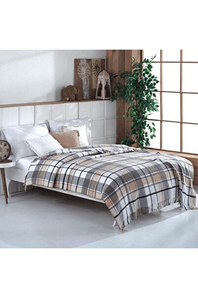 Global-Store Bedspread 180x220 cm Global Store Cozy Life gray