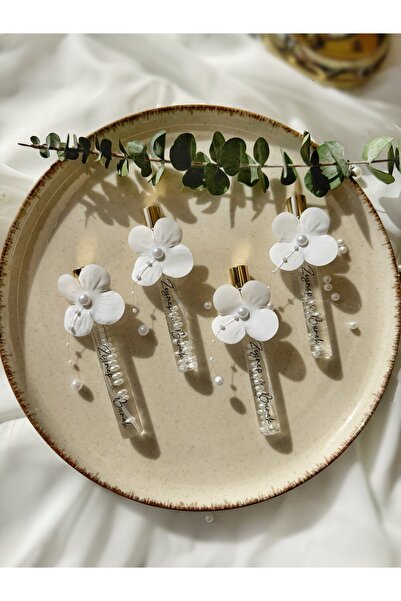 Gami Handmade Islak Ortanca Detaylı Sprey Şişe İncili Kolonya 10ml -Nişan,Nikah,Kına,Söz Hediyelik-15 Adet