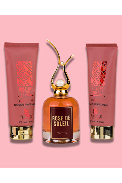 Riiffs Rose De Soleil Gift Set - Eau de Parfum 100 ml + Shower Gel 100 ml + Body Lotion 100 ml,