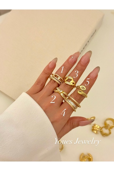 YOUES JEWELRY خاتم فولاذي قابل للتعديل من سلسلة VIP، السعر لقطعة واحدة