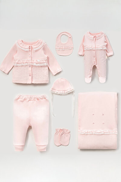 Cherub Baby Buttoned Baby Girl 7-Piece Romper Hospital Discharge Bodysuit Set...