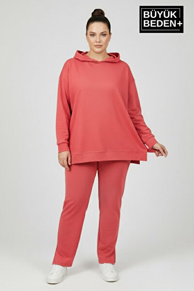 Superlife Plus Size Hooded Tunic Sweatshirt Spr26Btk991