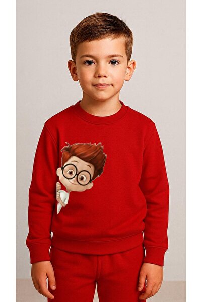 playwear سترة رياضية للأطفال مع نظارات مطبوع فتاة ولادي برقبة دائرية 3 4-5-6-...