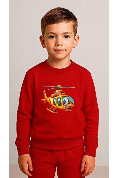 playwear Παιδικό Φούτερ Σετ με στάμπα HELICOPTER για Κορίτσια και Αγόρια, με ...