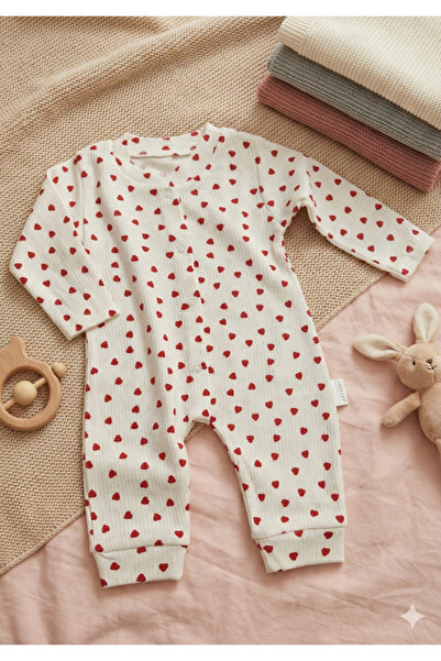 Nayinom %100 Pamuk,Yumuşak kumaş, Fitilli, ayaksız kız bebek kalpli yenidoğan...