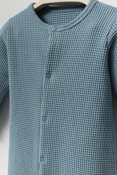 HENGAME Moi Noi 100% Cotton Waffle Textured Hat Romper – Oeko-Tex Certified (Plum / Mint / Petrol)