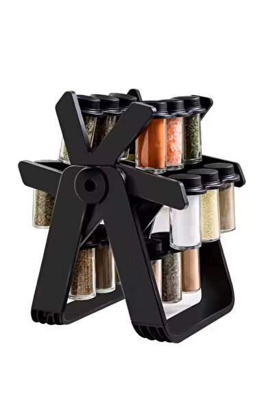 Trendoro 360° Rotating Spice Organizer with 18 Containers – for the Kitchen, with Labels Included