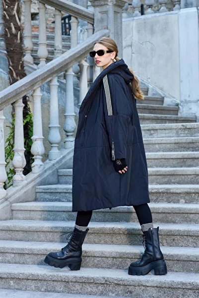 MissWhence 38501 Striped Detail Inflatable Jacket Black