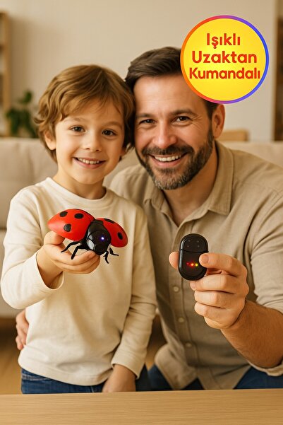 TOYFEST Işıklı Uzaktan Kumandalı Uğurböceği Şaka Oyuncak Gerçekçi Hareketli İ...