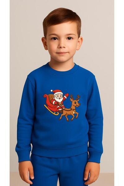 playwear Παιδικό Φούτερ Σετ Παιδικών Ρούχων με στάμπα DEER YEAR-END για Κορίτ...