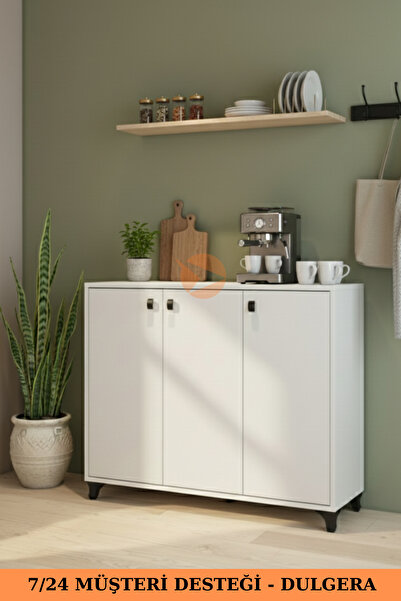 DULGERA 3 Kapaklı Mutfak Dolabı Kahve Köşesi Mutfak Rafı Mutfak Standı Çok Am...