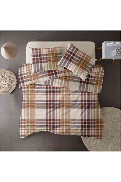 Dormisete DHome Crepe bedding set (160x230, 150x210, 50x70) Brown-Beige 100% cotton