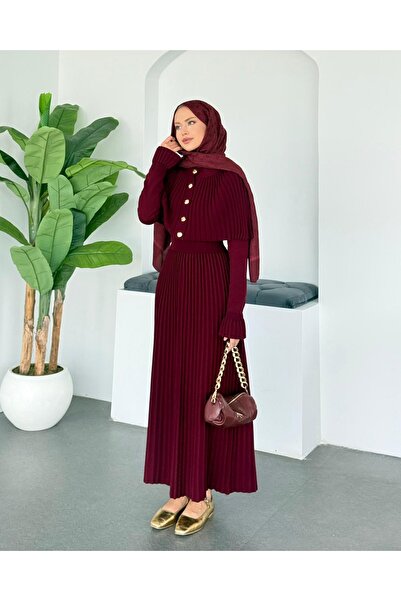 Adalenna Moda Pelerinli Tasarım Triko Elbise