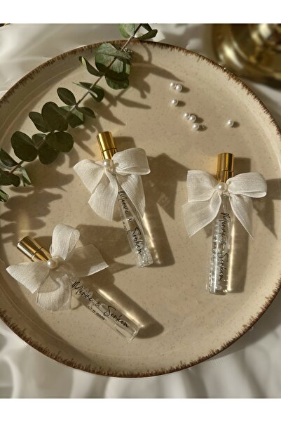 Gami Handmade Fiyonk Detaylı Fısfıslı Sprey Şişe İncili Kolonya 10ml -Nişan,N...