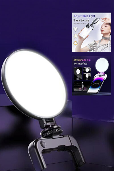 The Wlue Şarjlı LED Selfie Video Kamera Işığı Tripod Uyumlu ve Mandallı 3000-...