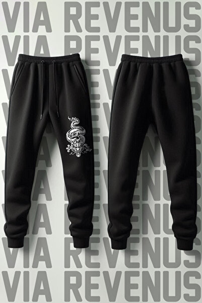Vordevia Dragon Printed 3-Thread Fleece-Lined Soft Fabric Tracksuit