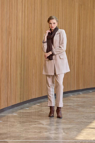 MissWhence 38204 Jacket Suit Stone