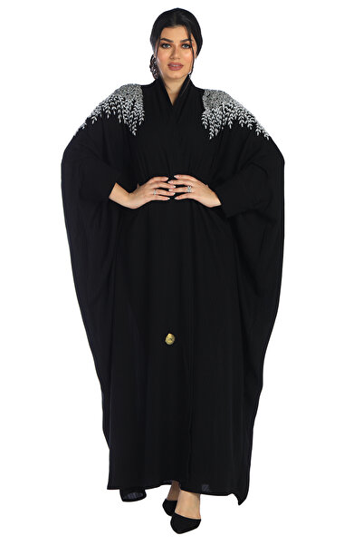 ROZA ABAYA عباية بشت فخمة نسائي سوداء لف من قماش راما مع طرحة مجانًا