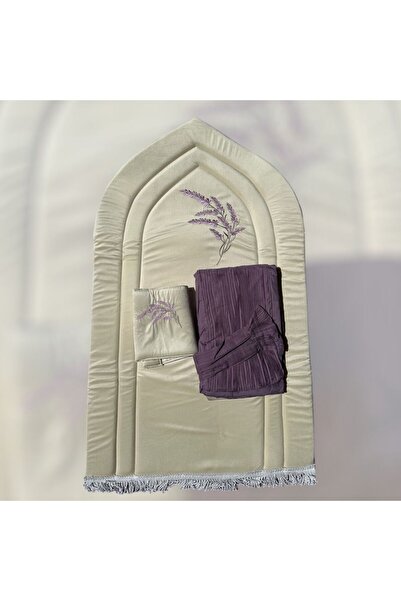 MAYAR 3-piece set: prayer mat, embroidered foam rug, Quran cover