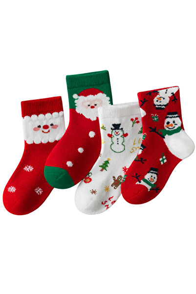 OKAVANGO 31-34 Детски коледни чорапи Унисекс чорапи с мотив на Дядо Коледа и ...