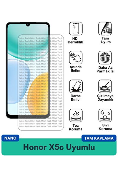Milat Tech طبقة حماية للشاشة من Honor X5c Nano مقاومة للبقع وحساسية اللمس