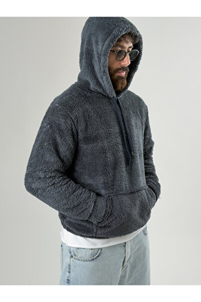 COCOPELLI Men's Hooded Anthracite Plush Sweat Coc2590
