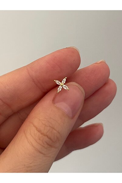 denizden silver Gümüş çiçek piercing