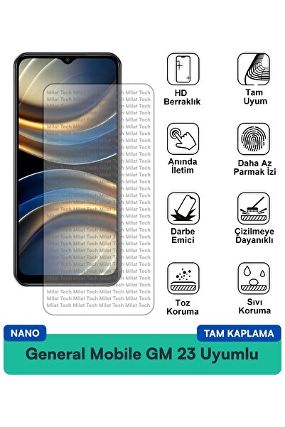 Milat Tech فيلم حماية الشاشة جنرال موبايل GM 23 نانو مقاوم للخدوش والصدمات