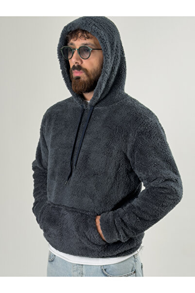 COCOPELLI Men's Hooded Anthracite Plush Sweat Coc2590