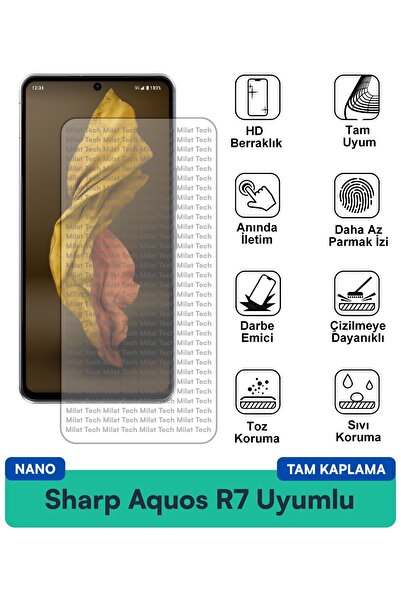 Milat Tech طبقة حماية للشاشة من شارب أكوس R7 نانو مقاومة للخدوش والصدمات