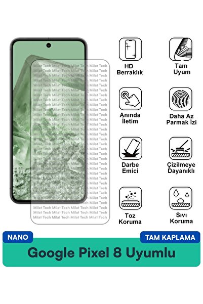 Milat Tech طبقة حماية شاشة جوجل بيكسل 8 نانو مقاومة للخدوش والصدمات