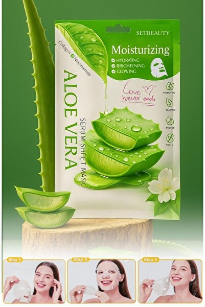 SETBEAUTY Doğal %100 Aloe Vera Serum Yaprak Maske
