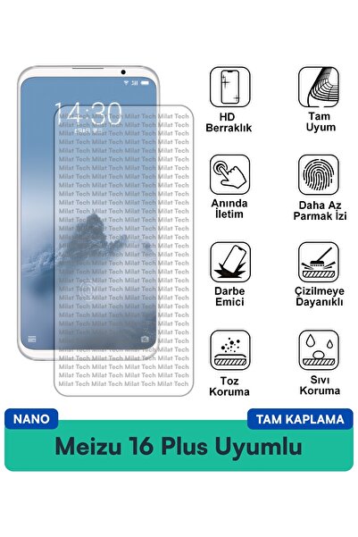 Milat Tech طبقة حماية شاشة Meizu 16 Plus Nano مقاومة للخدوش والصدمات