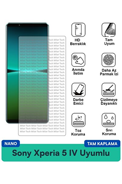 Milat Tech طبقة حماية شاشة سوني إكسبيريا 5 IV نانو، رقيقة ومرنة وشفافة، حماية...