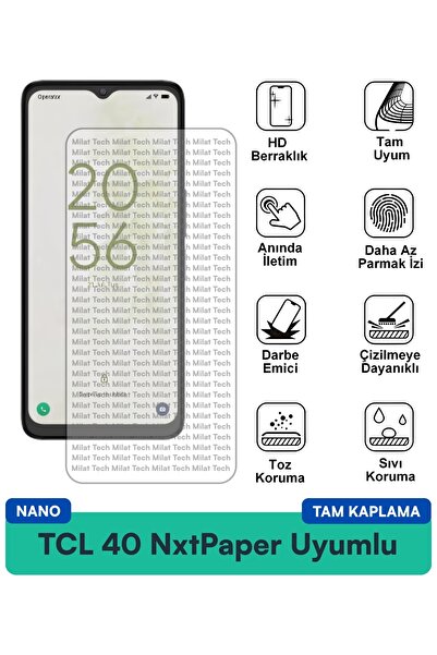 Milat Tech فيلم حماية للشاشة TCL 40 NxtPaper Nano مقاوم للخدوش، هيكل رقيق