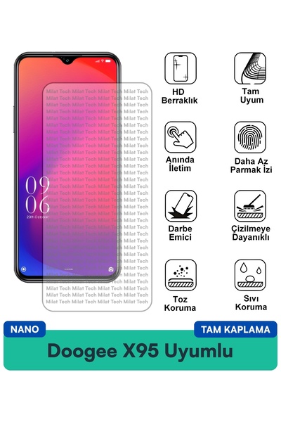 Milat Tech طبقة حماية للشاشة من دوجي X95 نانو مقاومة للخدوش والصدمات