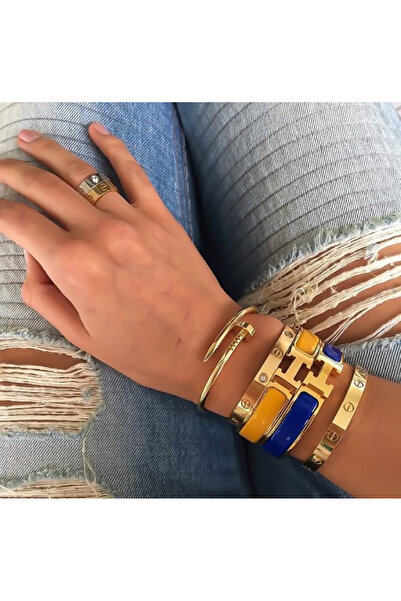 ElectraStore Set 5 Brățări LOVE + CUI + Hermina Blue&Yellow