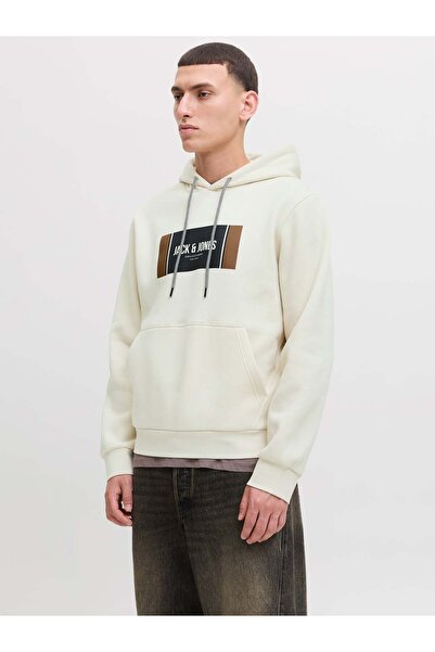 Jack & Jones Jjhayato Sweat Hood Εκρού Ανδρικό Φούτερ 12278614