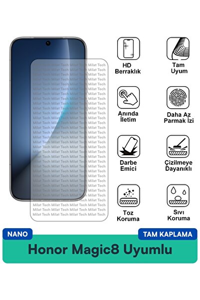 Milat Tech طبقة حماية شاشة Honor Magic8 Nano مقاومة للخدوش والصدمات