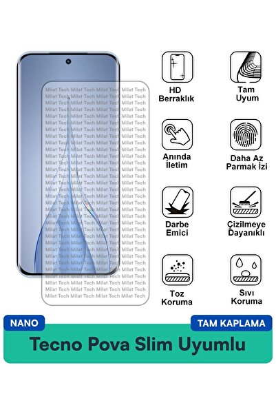 Milat Tech طبقة حماية شاشة تكنو بوفا سليم نانو عالية الشفافية للحماية من الخدش
