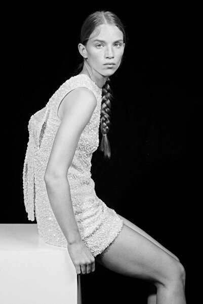 H&M Bow-detail sequined dress