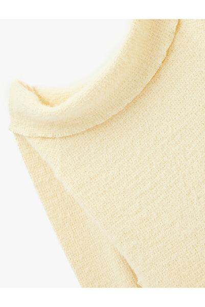 Koton Slim Fit Long Sleeve Off-The-Shoulder Plush Sweater