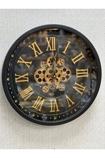 city gold 50 Cm Çarklı Duvar Saati – Mekanik Metal Saat, Romen Rakamlı Ev Ofi...