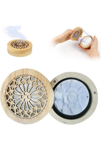 TMRBBesty Aromatherapy diffuser, wooden case, stone, magnetic closure, for home, car, TMRBCesty