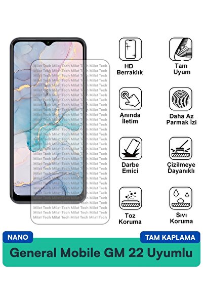 Milat Tech طبقة حماية للشاشة من جنرال موبايل GM 22 نانو مقاومة للخدوش والصدمات