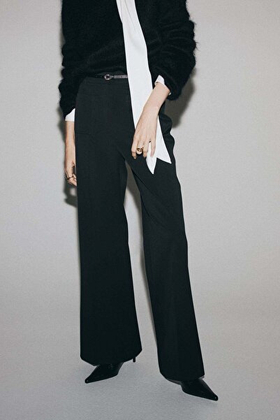 H&M Flared belted trousers